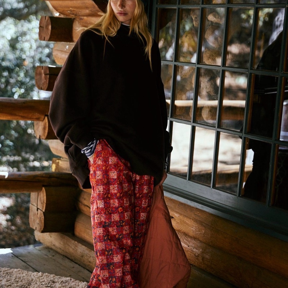 Free People Game Day Printed Pants – Meadow Red Combo – NWT – Medium – SOLD OUT